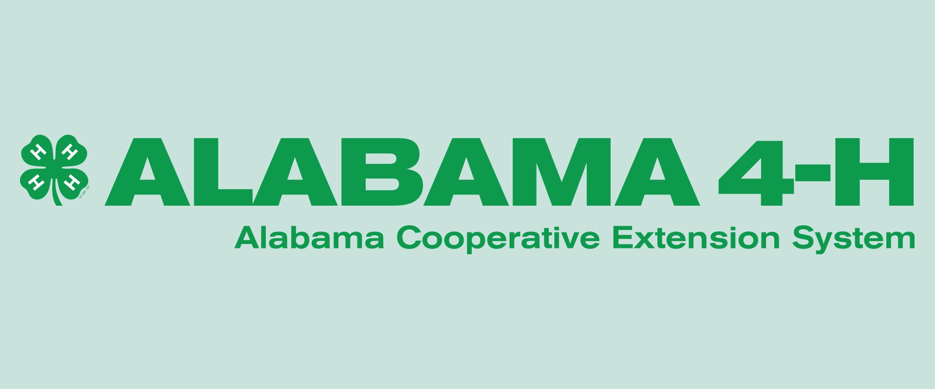 The Alabama 4-H logo on a sky blue background.